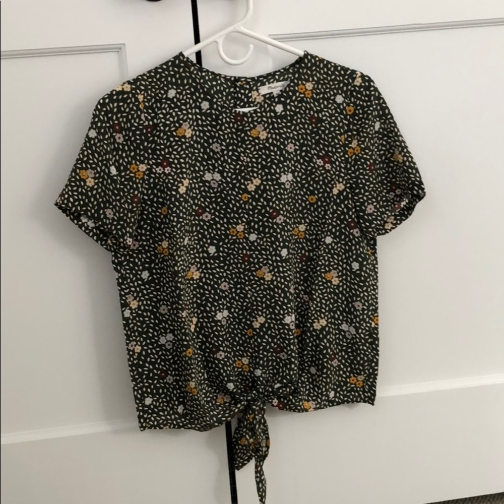 Madewell Silk Tie Front Top XS